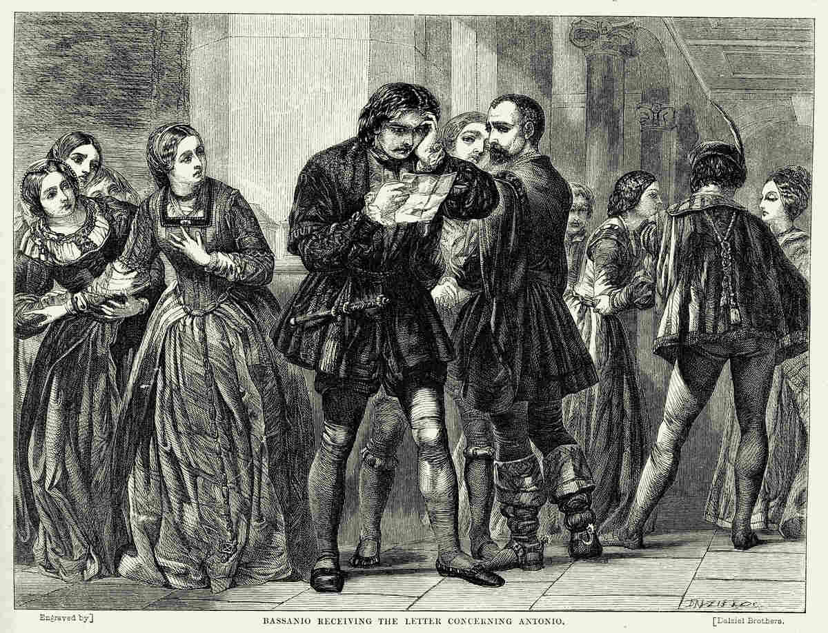 Bassanio recevant une lettre concernant Antonio