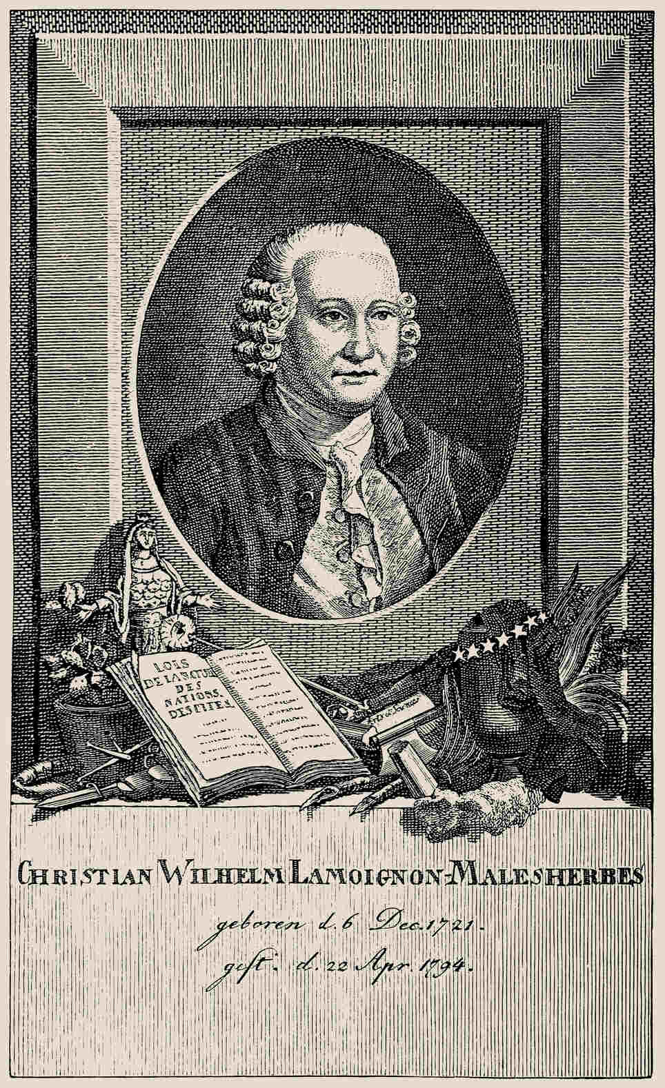 Portrait de Guillaume De Lamoignon De Malesherbes, avocat et politicien français